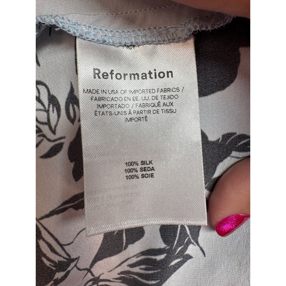 Reformation Parma Beatriz NWOT Silk Maxi Slip Dress Blue Black Floral Luxury XL - Picture 5 of 7